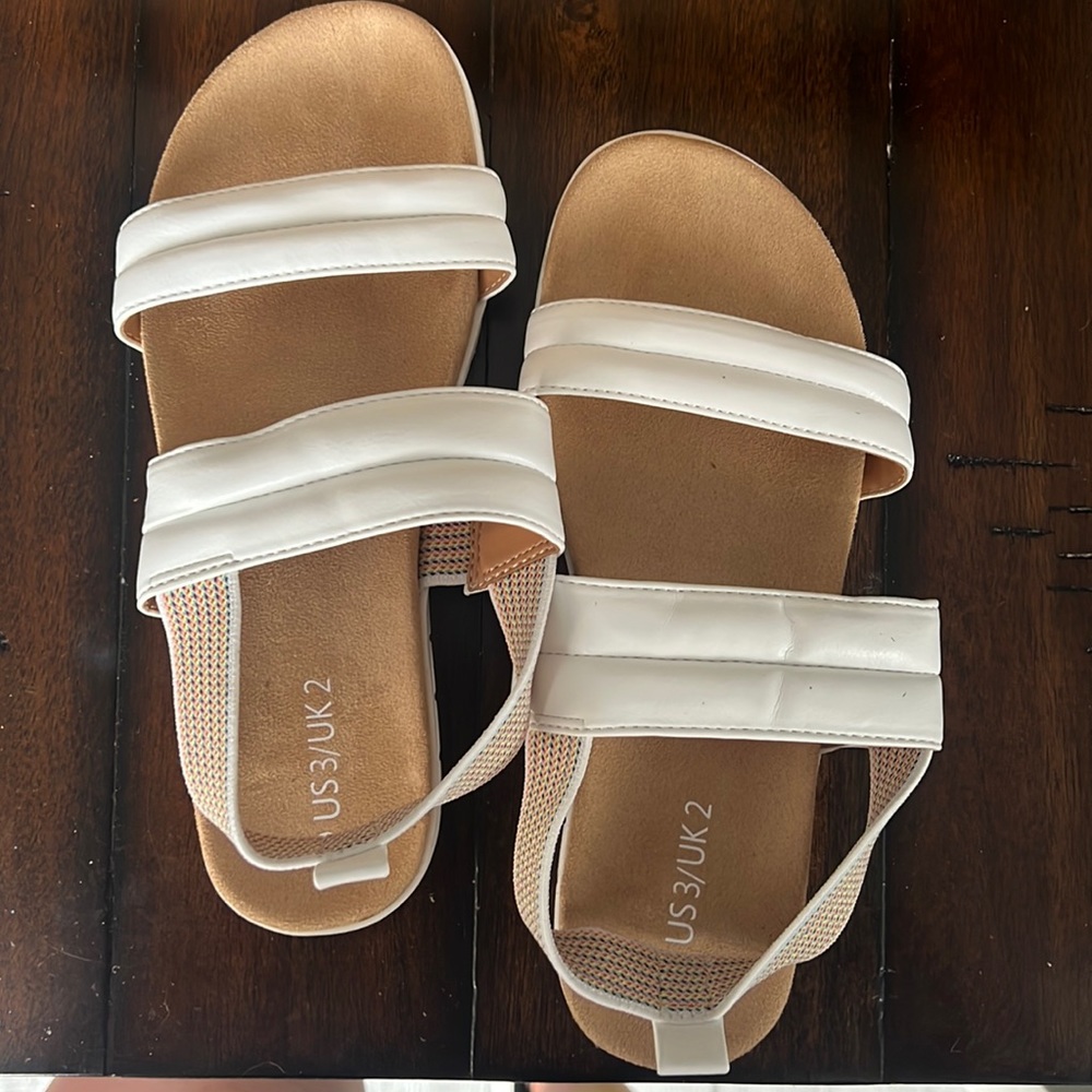 Brand new in box- size 3 girls- white sandals